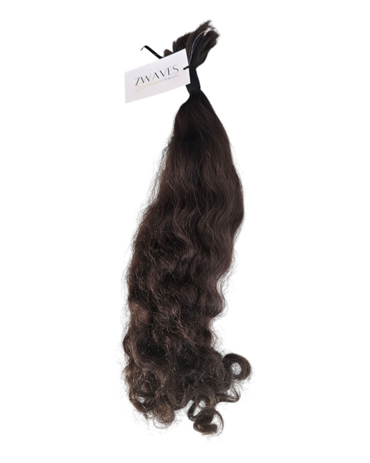 Curly Ponytail - 19 Inches, 78g, Colour Level 6, Double Drawn, Single Donor