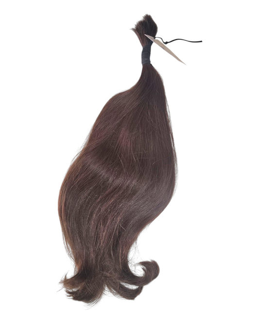 Silky ponytail - 22 inches, 97g, Colour Level 5, Double Drawn, Single Donor