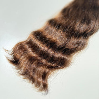 Silky Wavy Ponytail - 24 Inches, 83g, Colour Level 6, Double Drawn, Single Donor