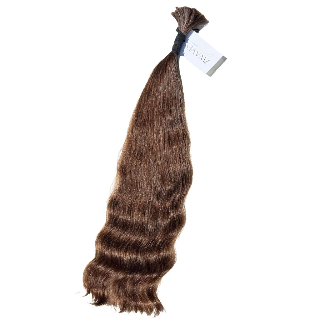 Silky Wavy Ponytail - 24 Inches, 83g, Colour Level 6, Double Drawn, Single Donor