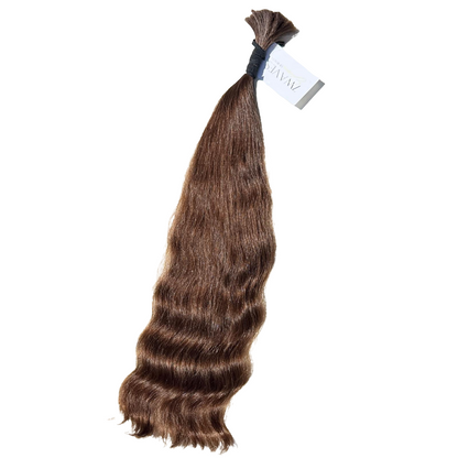 Silky Wavy Ponytail - 24 Inches, 83g, Colour Level 6, Double Drawn, Single Donor