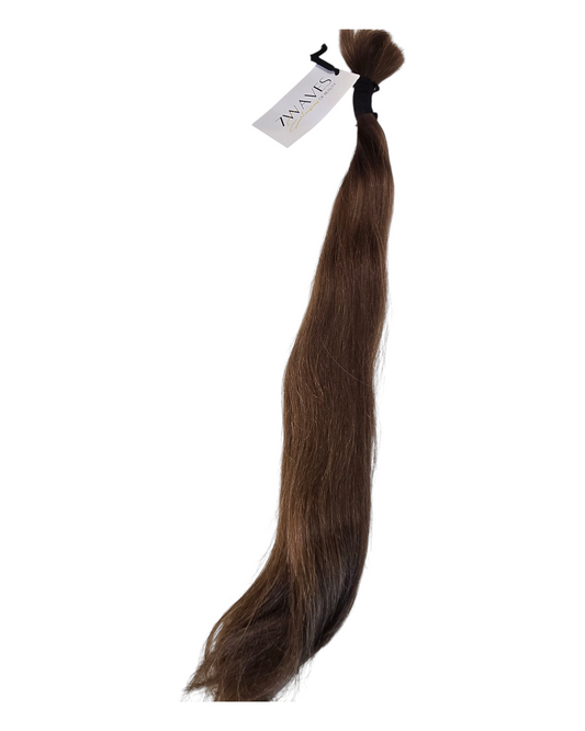 Silky Wavy Ponytail - 21 Inches, 69g, Colour Level 8, Double Drawn, Single Donor