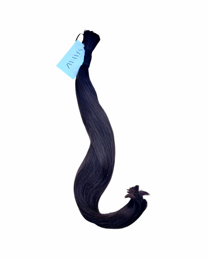 Silky ponytail - 22 inches, 97g, Colour Level 5, Double Drawn, Single Donor