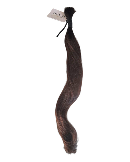 Silky ponytail - 22 inches, 97g, Colour Level 5, Double Drawn, Single Donor